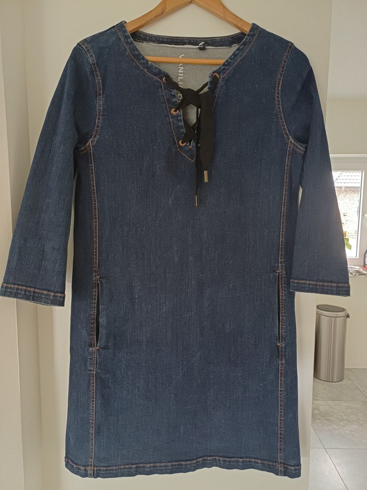 Vanilia jeans jurk maat 38, Maat 38/40 (M), Blauw, Vanilia, Ophalen of Verzenden