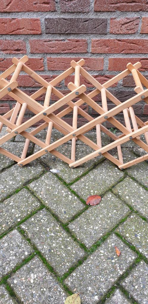 wijnflessen rek inklapbaar van hout harmonika, Ophalen of Verzenden, 'T Olde Gre-j, Info@toldegrej.nl, Endepoelstraat 20f Didam