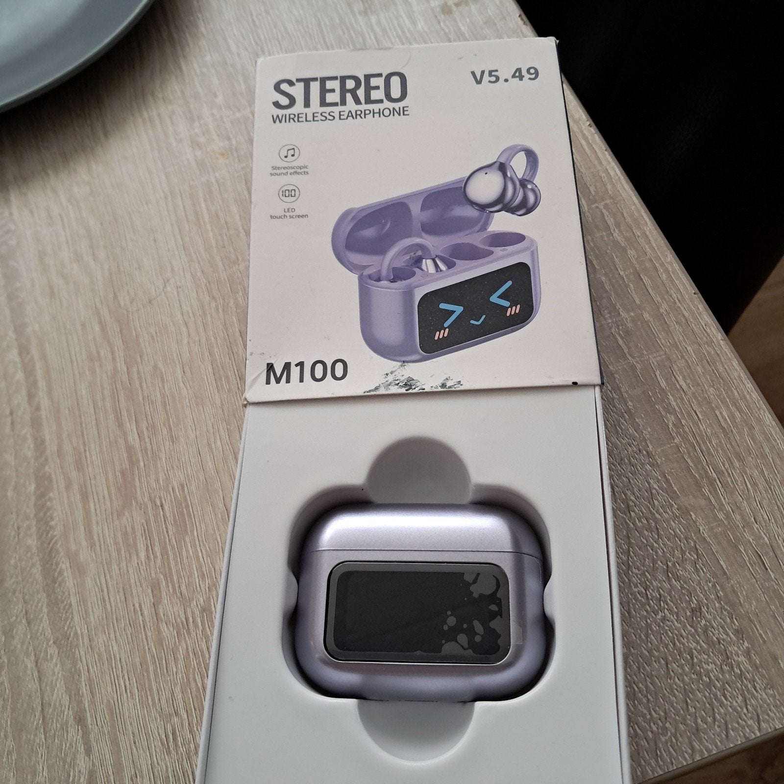 Stereo Draadloze Oortjes M100 V5.49 - Paars, In-ear, Nieuw, Draadloos, Paars