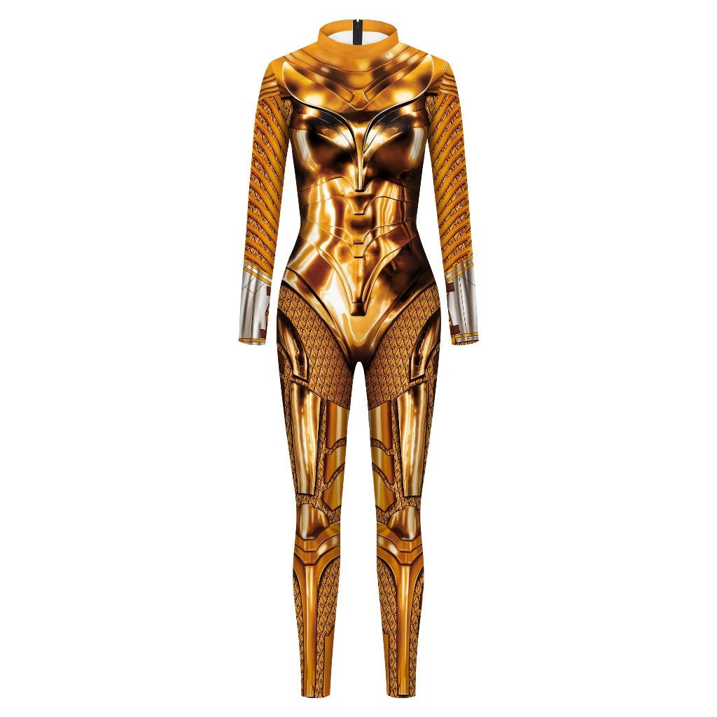Dames catsuit 19 / bodysuit gouden jumpsuit festival pak, Verzenden, Maat 46/48 (XL) of groter, Nieuw, Overige thema's
