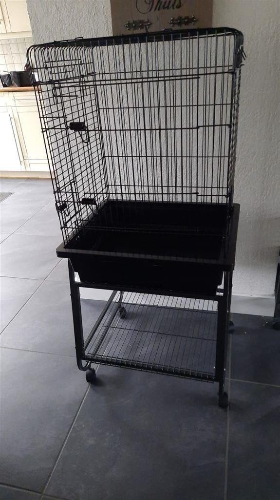 Prachtige nieuwe papegaaienkooi met open bovenkant en op los, Nieuw, Ophalen of Verzenden, Vogelkooi, Metaal