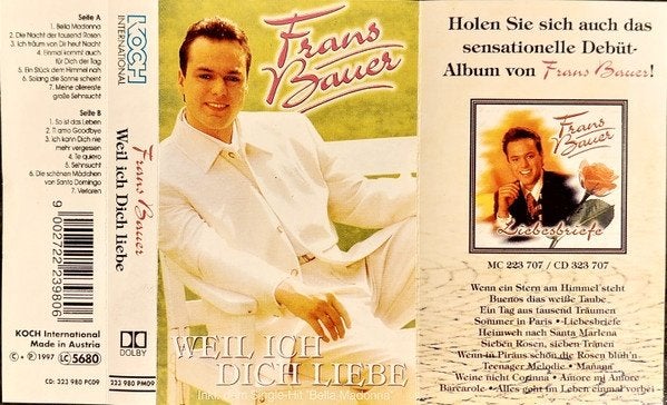 Gezocht Cassettebandje Frans Bauer Weil ich dich liebe Koch, Ophalen of Verzenden, Zo goed als nieuw, Nederlandstalig, 1 bandje