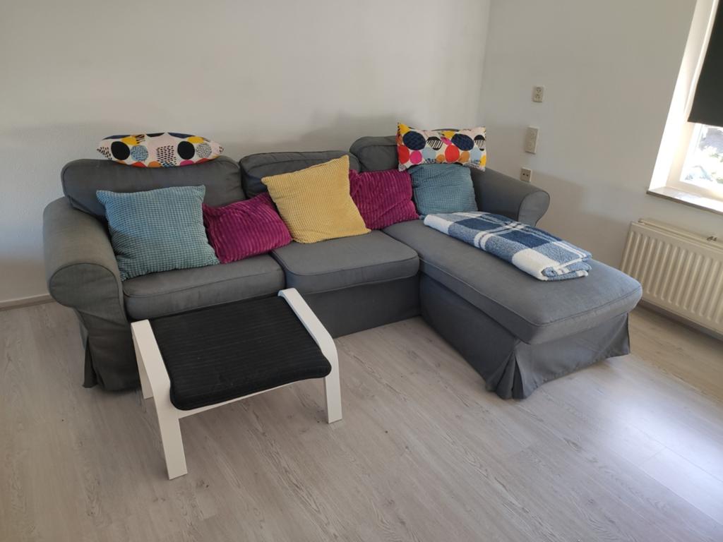 IKEA Ektorp Hoekbank met chaise longue, grijs, Ophalen, Modern, Comfortabel, Gebruikt, Hoekbank