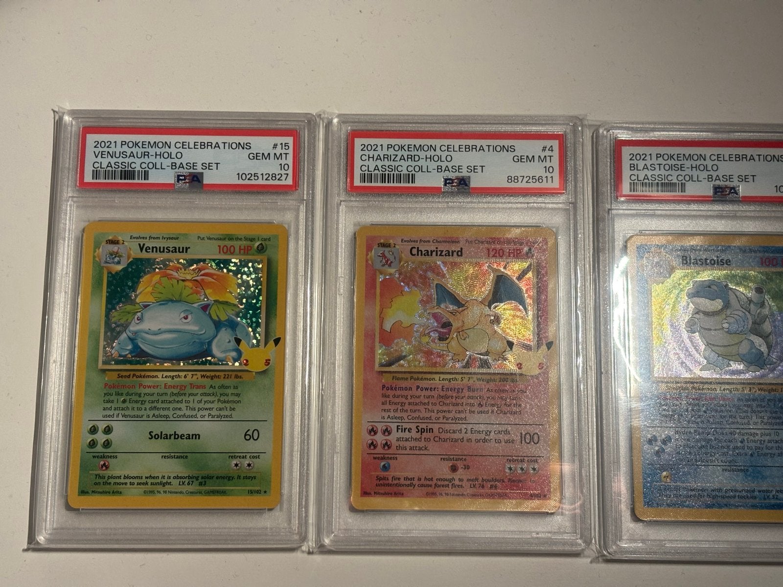 3 PSA 10 Pokémon Celebrations 25th Anniversary Kaarten, Ophalen of Verzenden, Nieuw, Meerdere kaarten, Foil