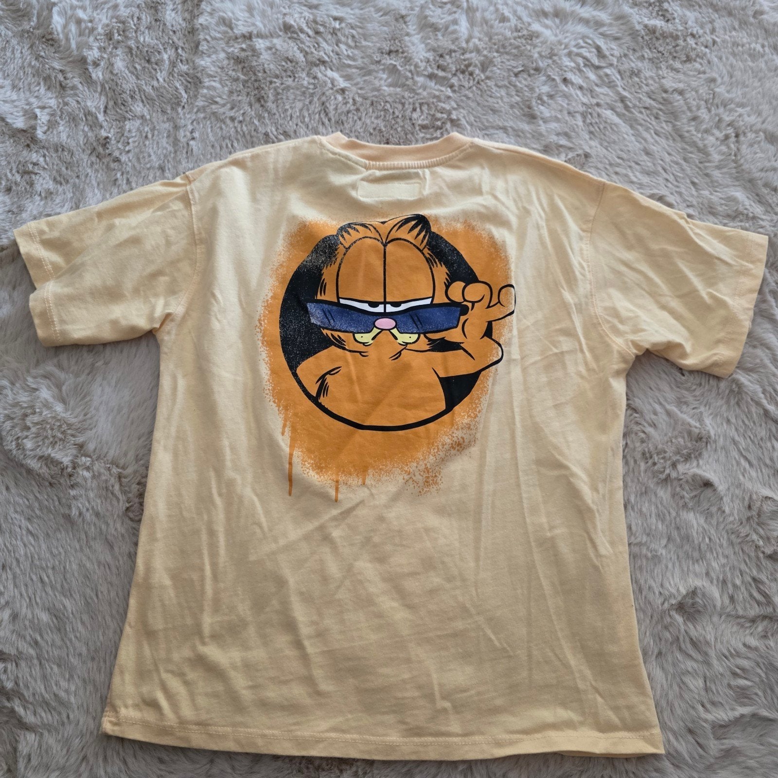 Geel jongens T-shirt maat 140 met Garfield print, Kinderen en Baby's, Kinderkleding | Maat 140, Gebruikt, Ophalen of Verzenden