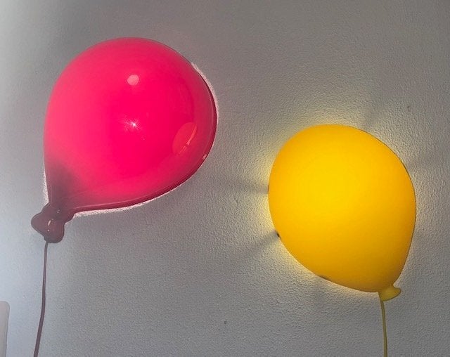 Vintage wandlamp; ballon, Ophalen of Verzenden, Gebruikt, Wandlamp, E14 (klein)