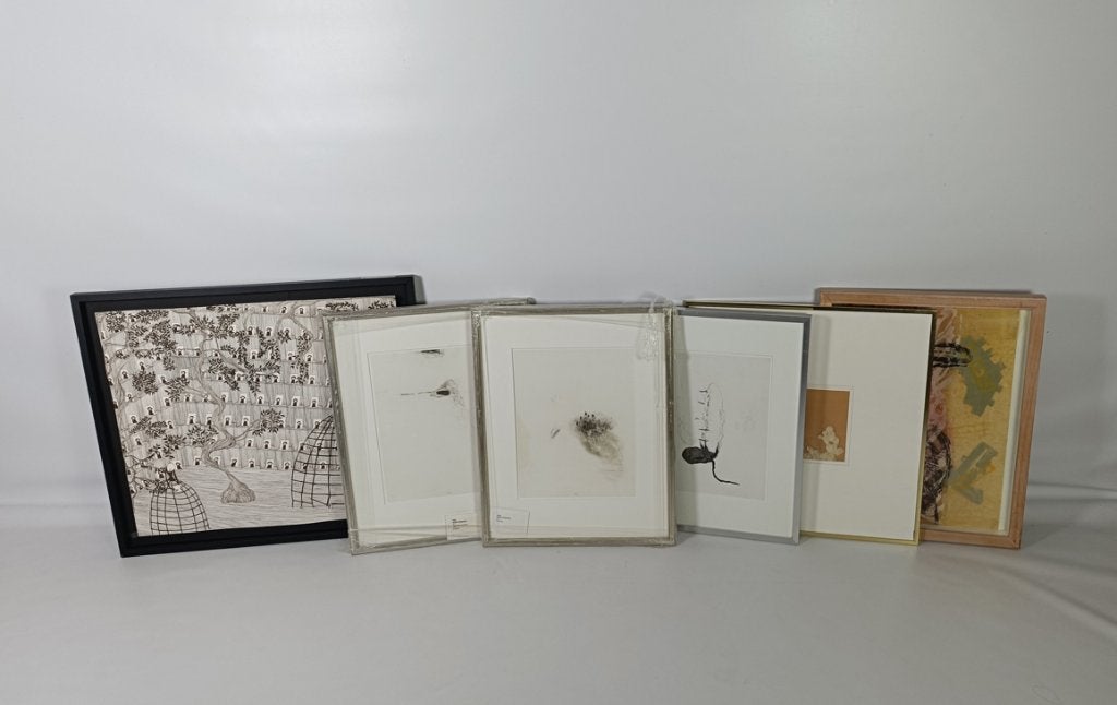Collectie van zes kunstwerken, Ophalen of Verzenden