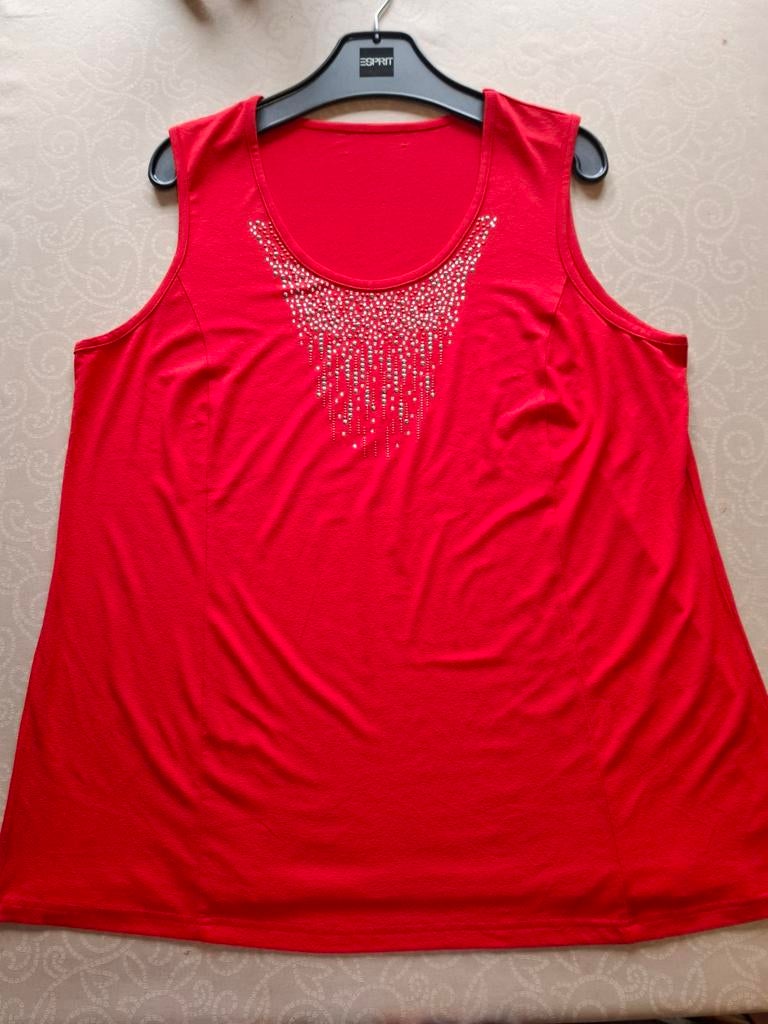 Top Sempre piu maat 46-48 a lijn rood, Kleding | Dames, Maat 46/48 (XL) of groter, Ophalen of Verzenden, Zo goed als nieuw, Zonder mouw
