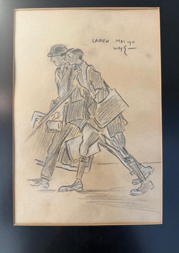 Willie Sluiter  Potloodtekening, Antiek en Kunst, Ophalen