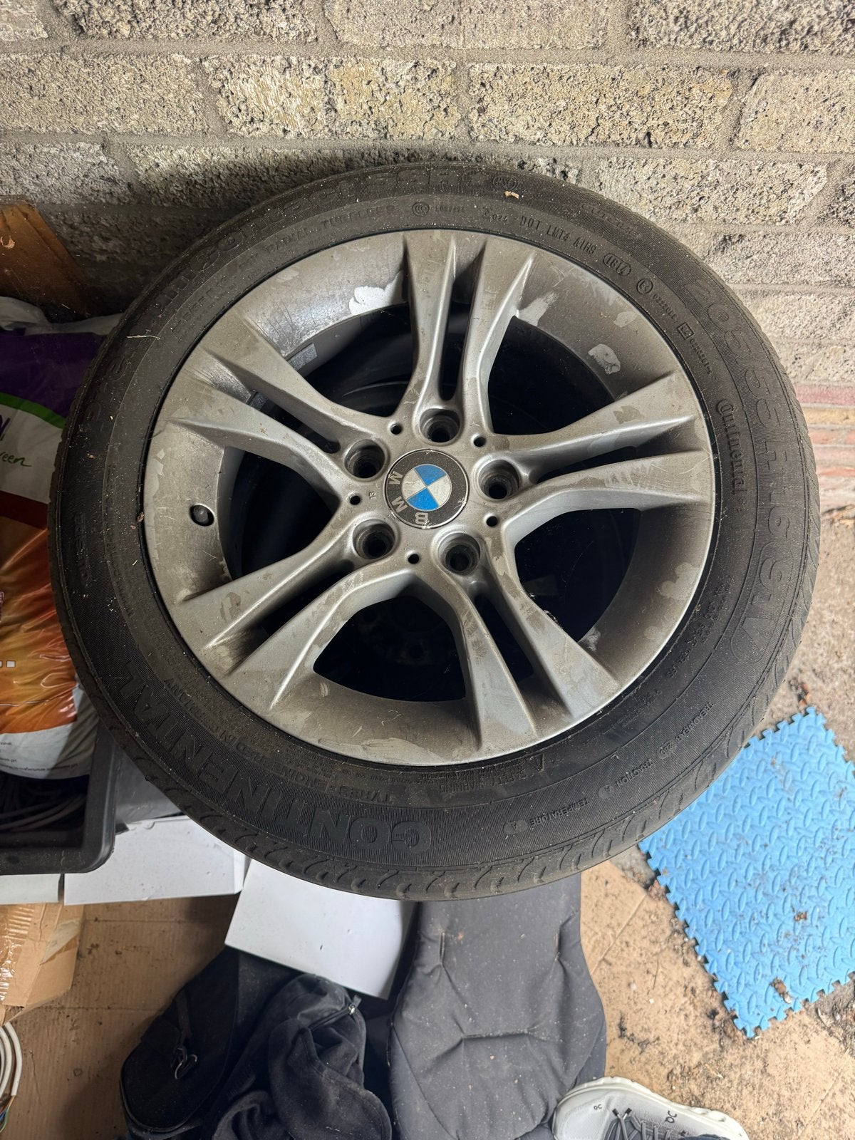 BMW velgen met Continental zomerbanden - 205/55 R16, Ophalen, Gebruikt, 16 inch, Banden en Velgen
