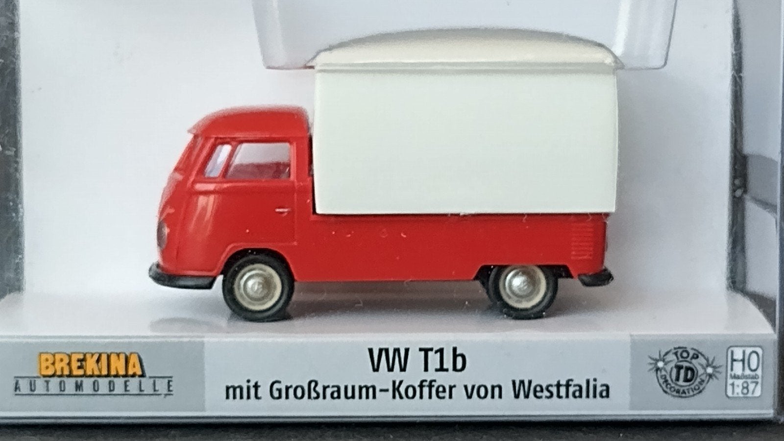 Volkswagen VW T1 Westfalia Koffer Rood 1:87 Brekina Pol, Auto, Verzenden, ., Nieuw