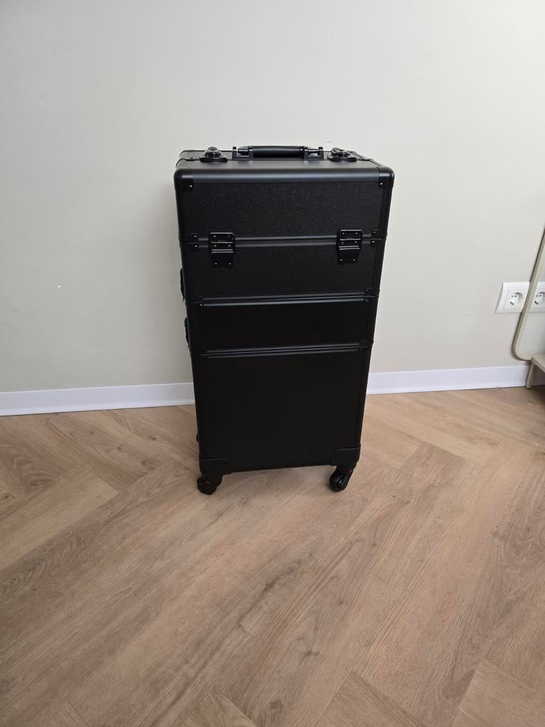 Professionele Make-up Koffer op Wielen - Zwart, Ophalen of Verzenden, Zo goed als nieuw, Zwart, Hardcase