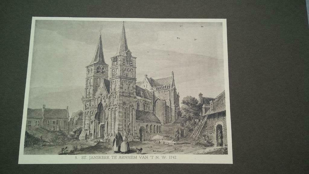 05 / Arnhem St.Janskerk van uit het Noord Westen 1922, Antiek en Kunst, Ophalen of Verzenden