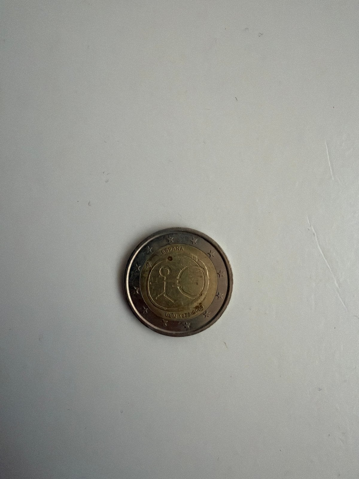 Zeldzame Spaanse 2 euro munt - 10 jaar EMU 2009, Postzegels en Munten, Munten | Europa | Euromunten, Ophalen, Spanje, 2 euro, Losse munt