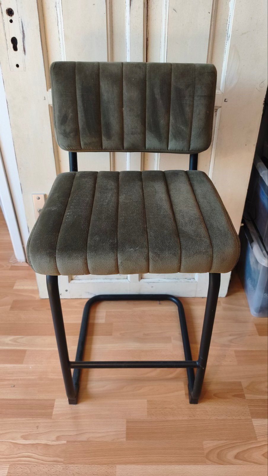 2 x velvet barkruk, Huis en Inrichting, Barkrukken, 1 kruk, Ophalen, Zo goed als nieuw, 60 tot 90 cm