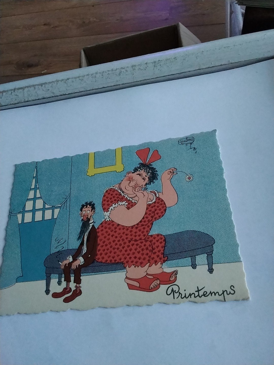 Vintage Humoristische Ansichtkaart - 'Printemps', Ophalen of Verzenden, 1940 tot 1960