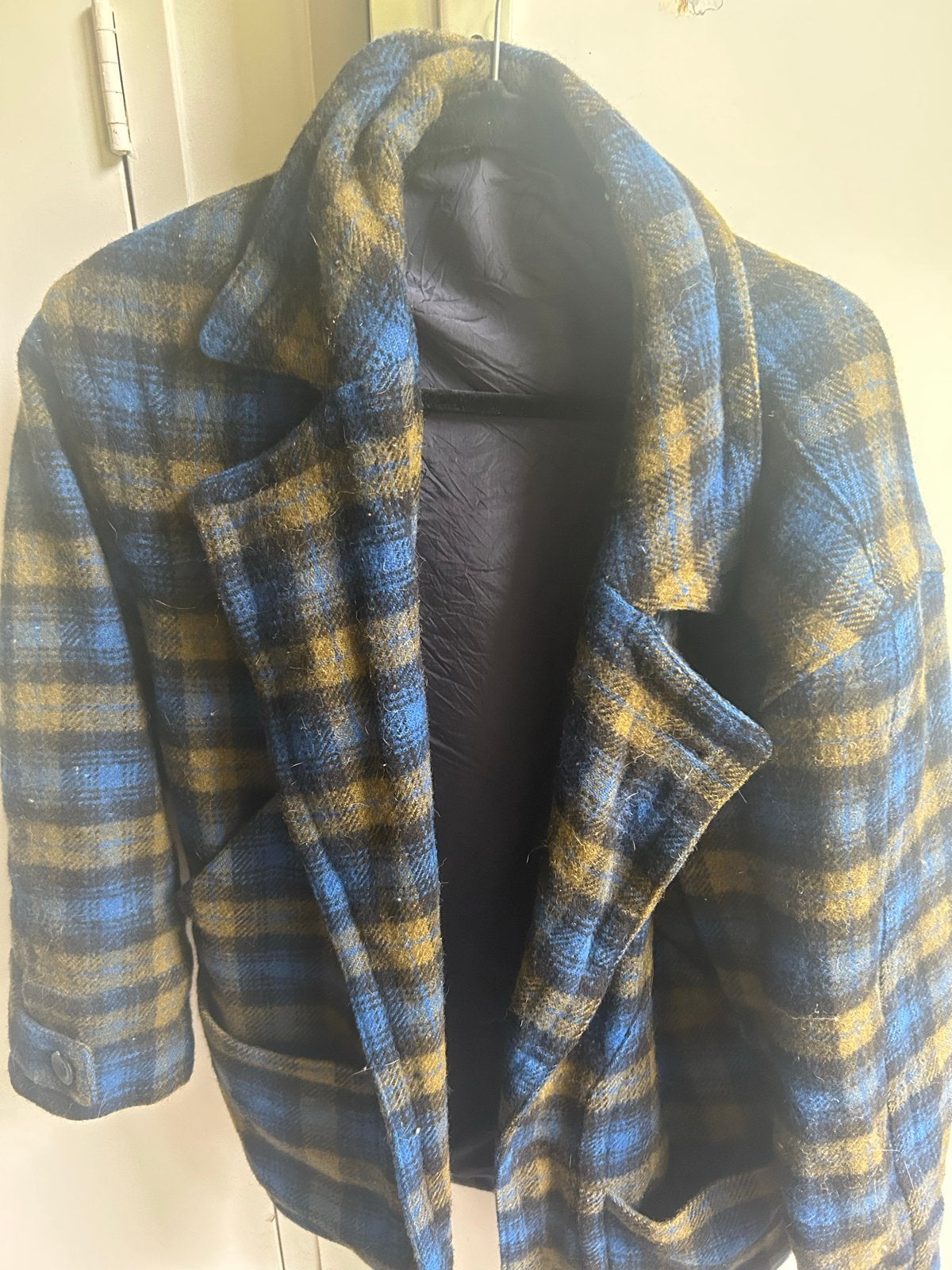 Hugo Boss Zomerjas Colbert XL Geruit Blauw/Geel, Kleding | Heren, Ophalen of Verzenden, Gedragen, Maat 56/58 (XL), Meerkleurig