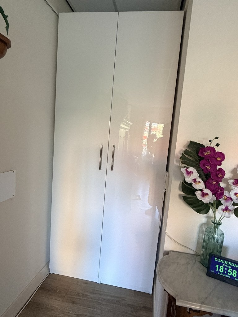 Ikea / Pax kasten hoogglans wit 60cm diep, totaal 1m breed, 200 cm of meer, 50 tot 100 cm, Zo goed als nieuw, Modern hoogglans wit