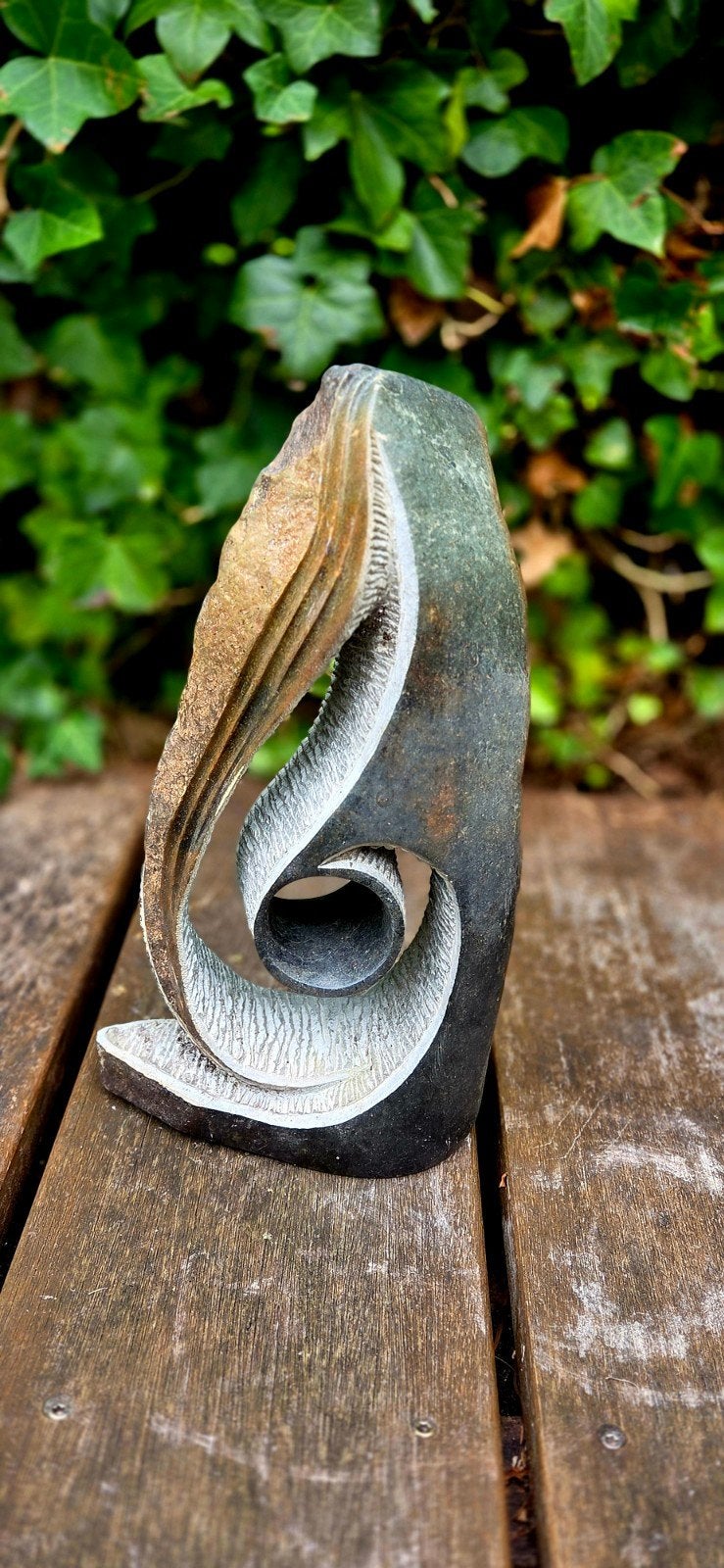 Abstract stenen beeld uit Zimbabwe - 33 cm, Ophalen of Verzenden, Nieuw, Steen