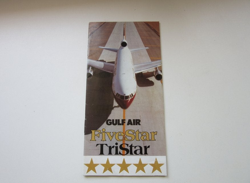 Gulf Air brochure Five star Tristar, Verzamelen, Verzenden, Zo goed als nieuw, Overige typen