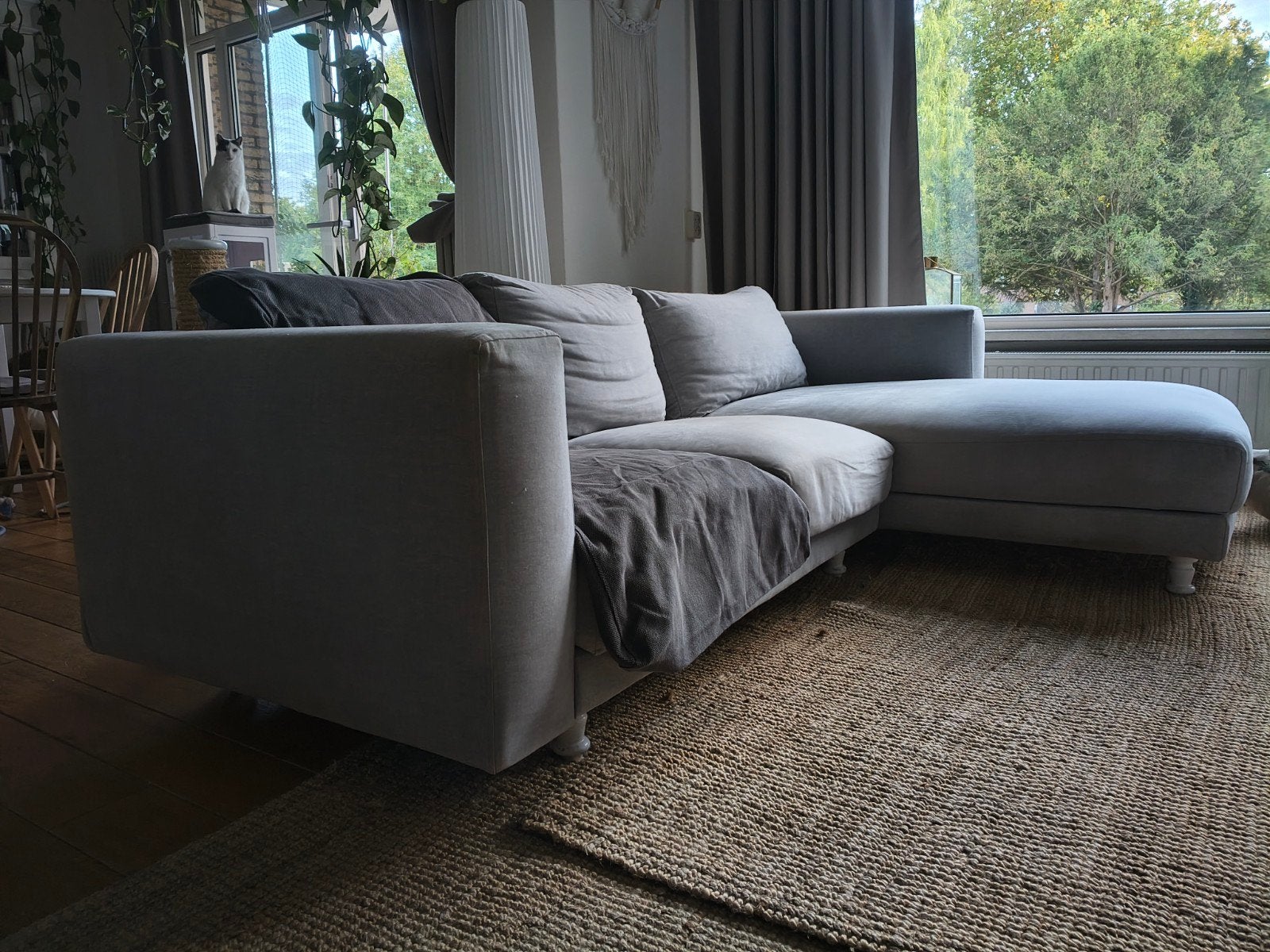 Ikea Norsborg grijze tweezitsbank met chaise longue, Huis en Inrichting, Ophalen, Gebruikt