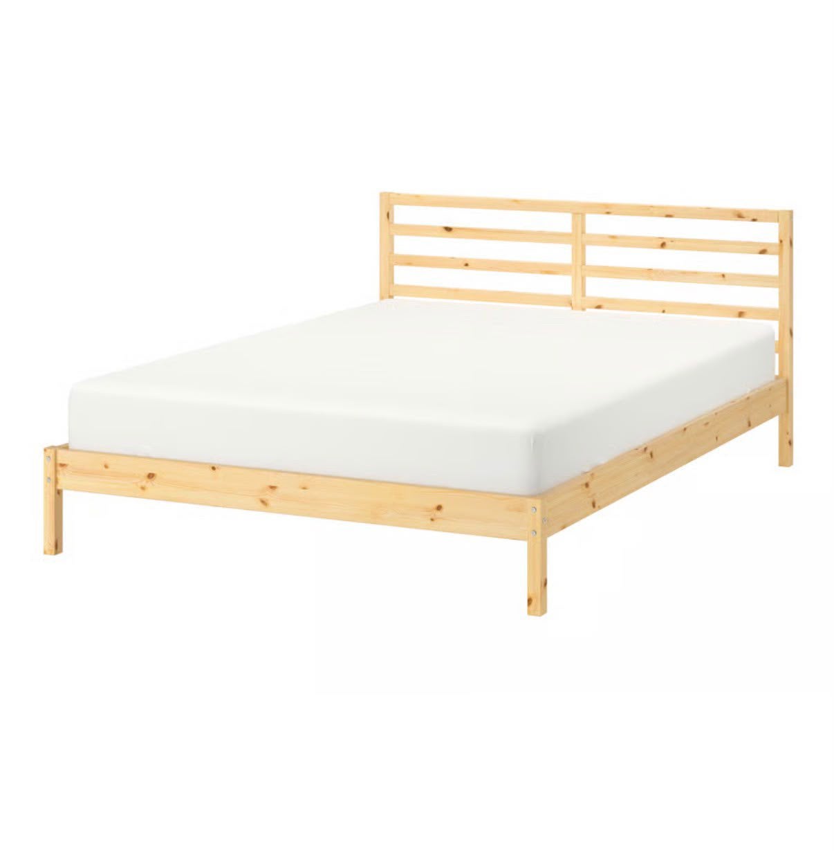 Houten Ikea bed zonder matras, Ophalen, Eenpersoons, Wit, 140 cm