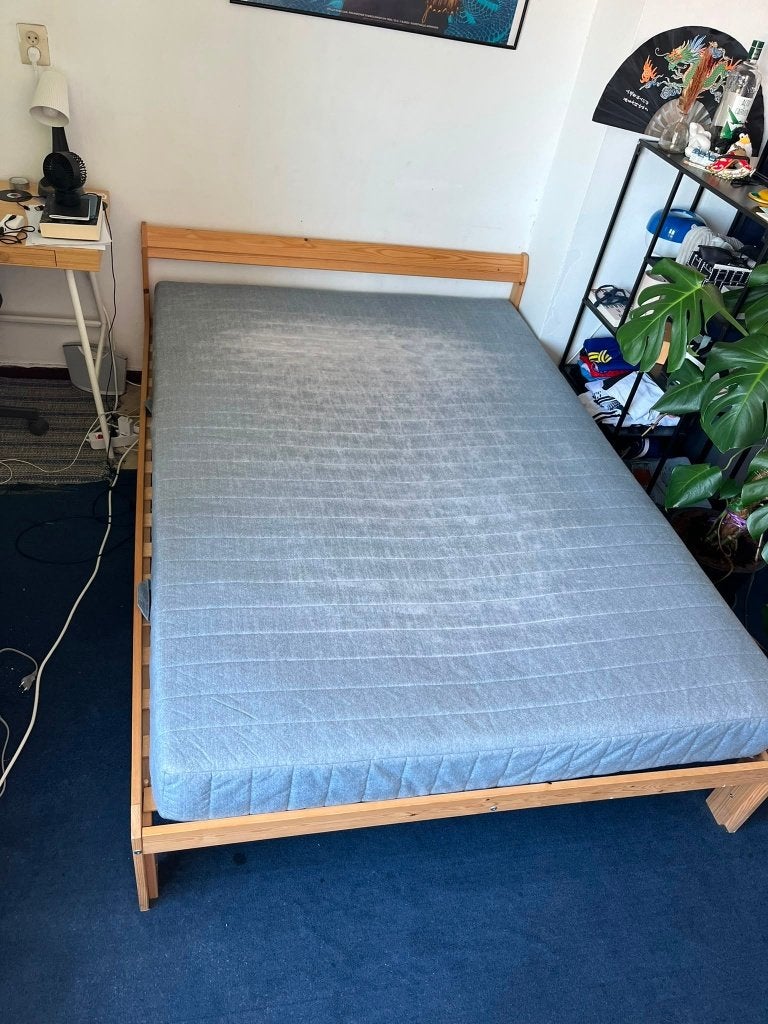IKEA bed + mattress, Ophalen, Eenpersoons, Wit, 140 cm