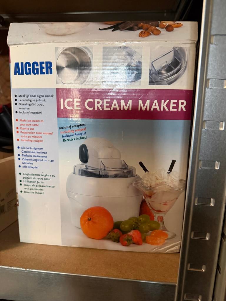 AIGGER IJsmachine - Zo goed als nieuw, Witgoed en Apparatuur, IJsmachines, Ophalen of Verzenden, Zo goed als nieuw, Koelelement