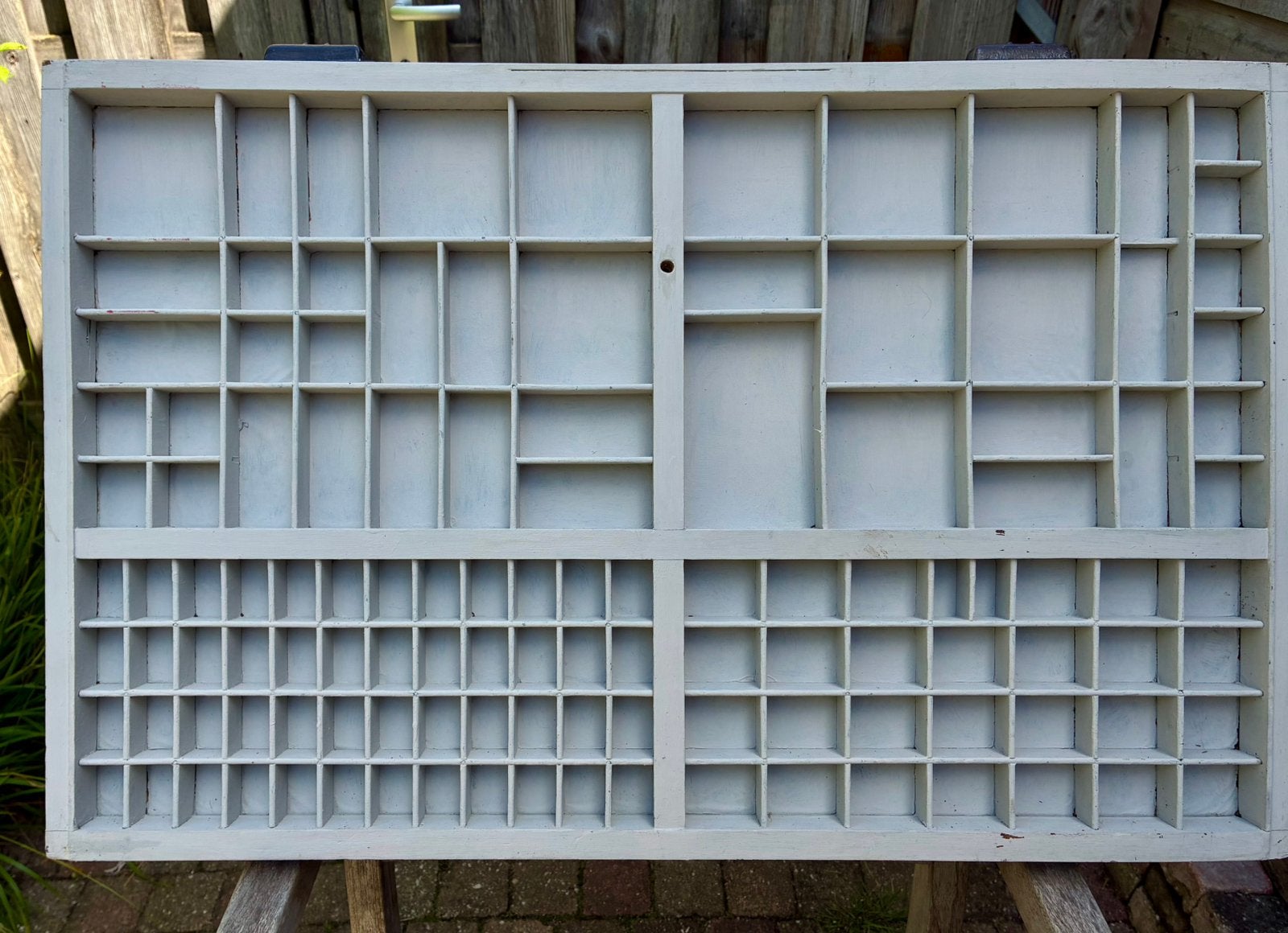 Vintage houten letterbak, Huis en Inrichting, Woonaccessoires | Wanddecoraties, Ophalen, Gebruikt