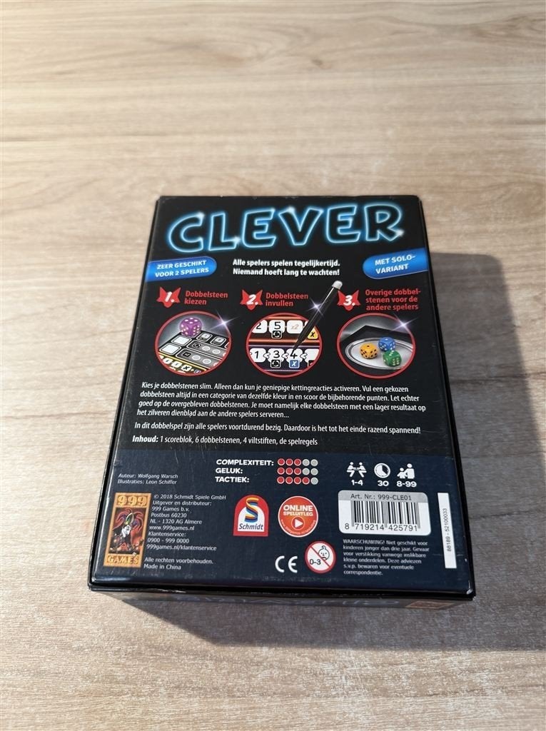 Clever - 999 games - S7005, Ophalen of Verzenden, Zo goed als nieuw