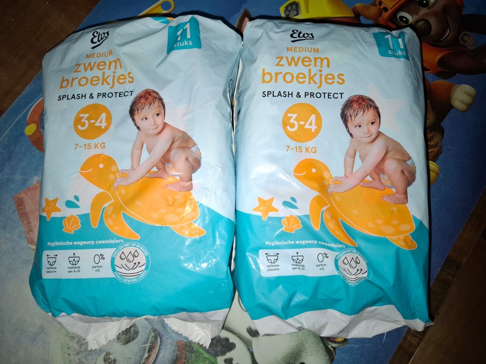 ONGEOPEND!! 2 pakken zwemluiers Etos maat 3/4 (7-15KG), Ophalen, Nieuw, Overige typen