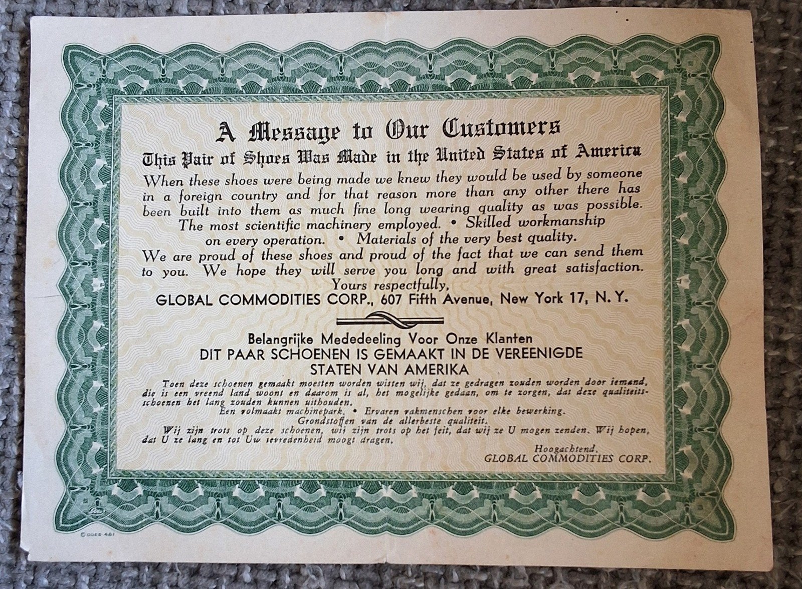 bevrijding wo2 oorlog rantsoen certificaat 1945 distributie, Verzenden, Overige soorten, Nederland, Foto of Poster