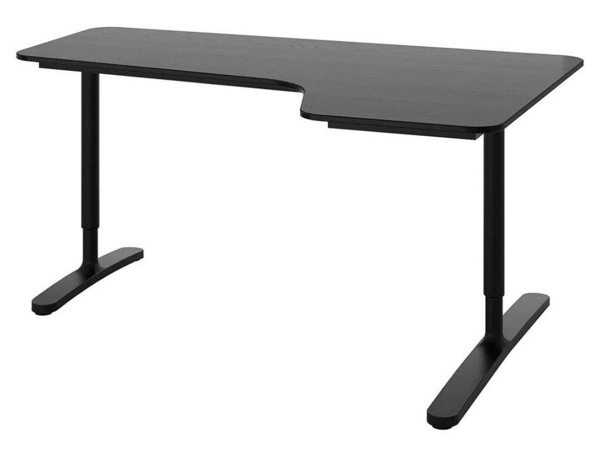 Ikea BEKANT hoekbureau links 160x110 cm, zwart gebeitst, Huis en Inrichting, Ophalen, Zwart, Gebruikt, Hoekbureau