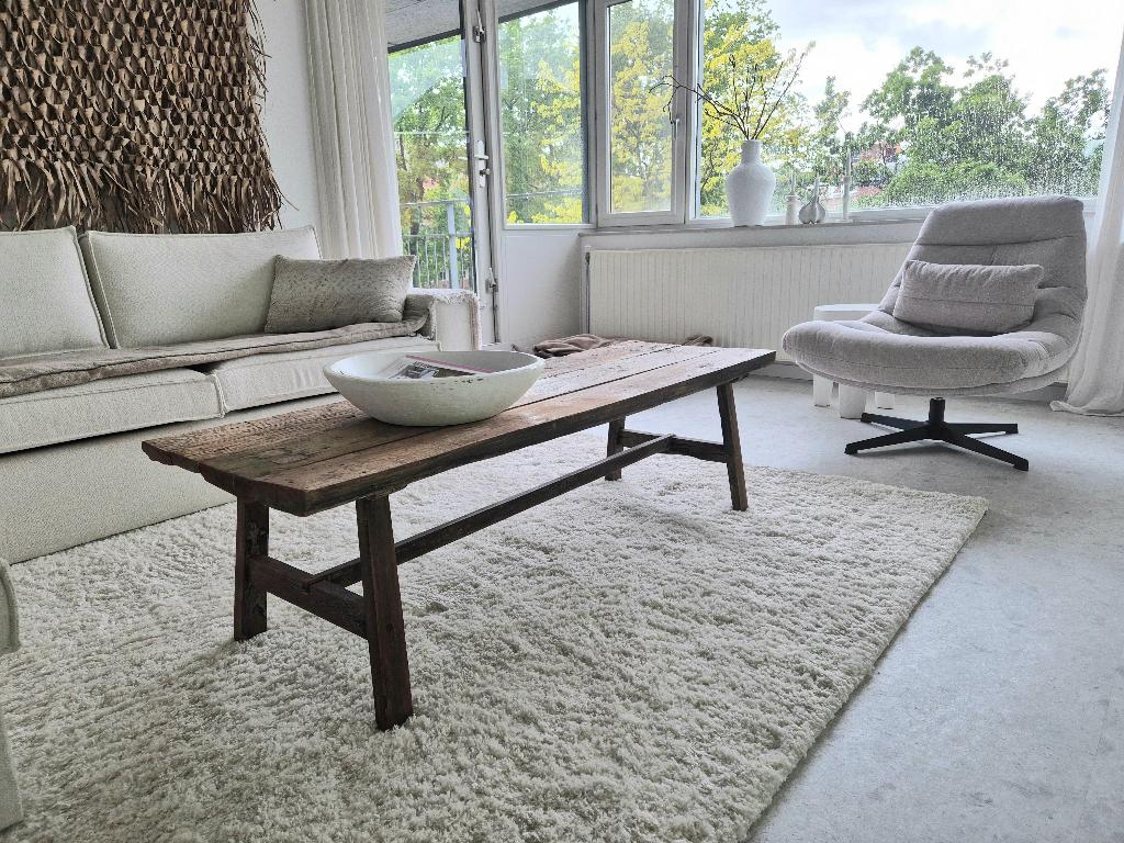 Authentieke vintage oude houten salontafel, Huis en Inrichting, Tafels | Salontafels, Ophalen, VT Wonen Loft Japandi Hoffz Rene Houtman Looiershuis Woontheater