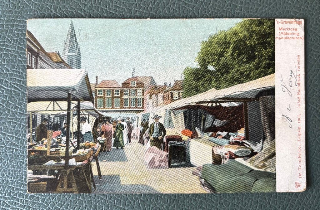 Ansichtkaart markt Den Haag (1904), Verzenden, Voor 1920, Zuid-Holland