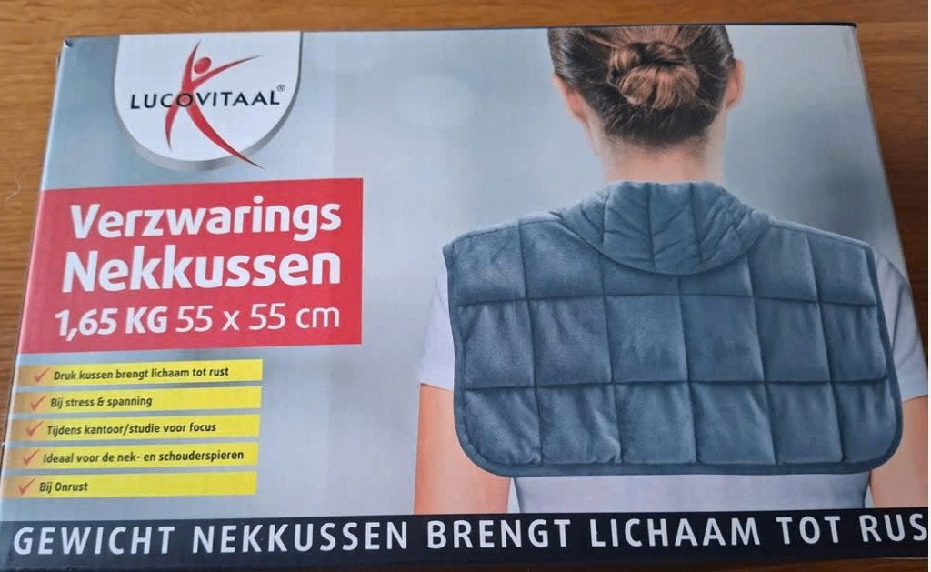 Verzwarings nekkussen / dekentje Lucovitaal, Eenpersoons, Ophalen of Verzenden, Zo goed als nieuw, Kussen