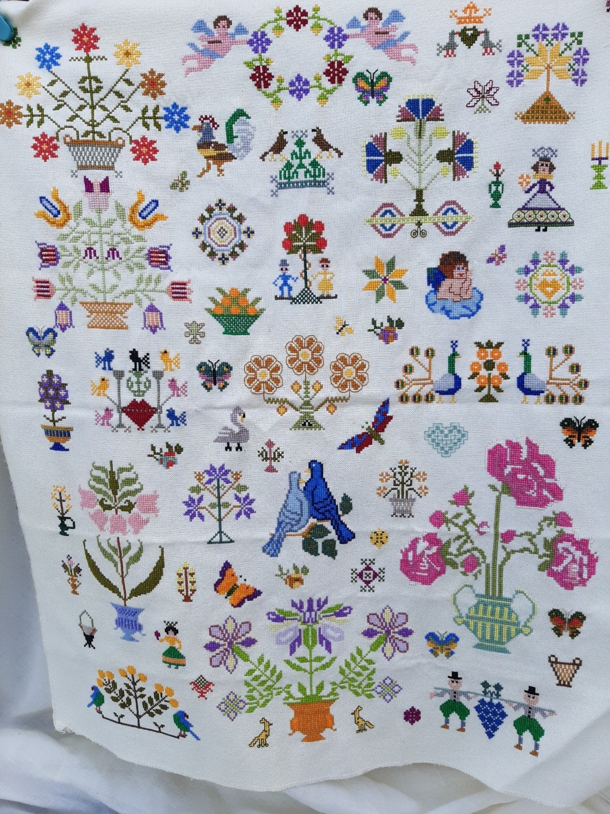hele mooie merklap met vrolijke kleuren, Ophalen of Verzenden, Borduurpakket