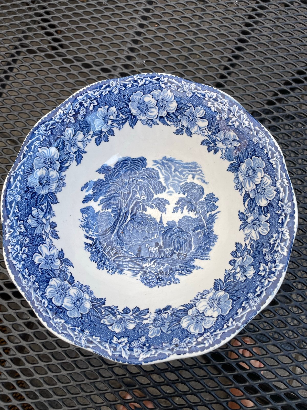 Enoch Wedgwood "Woodland" Schaal - Blauw & Wit, Antiek en Kunst, Ophalen of Verzenden