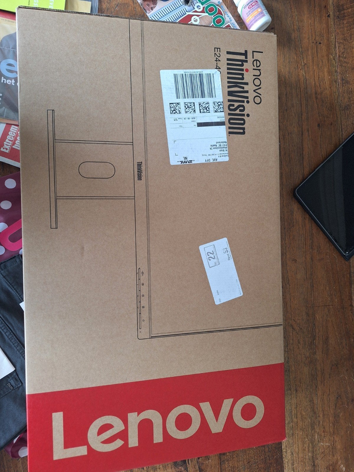 Lenovo Thinkvision E24-40 23.8 inch beeldscherm, IPS, Nieuw, Full HD, Ophalen of Verzenden