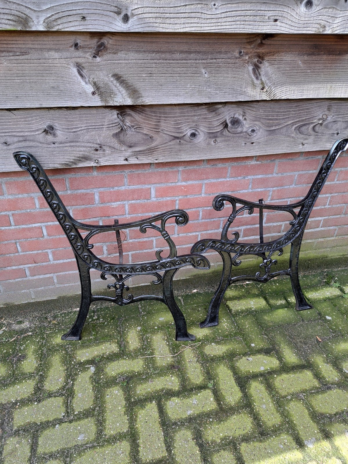Gietijzeren tuin bank, Ophalen, Gebruikt, Metaal