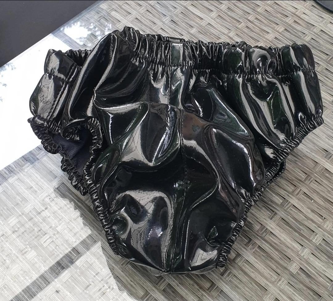 Zwarte glanzende slip - PVC/lak look, Verzenden, Zwart, Onbekend, Slip