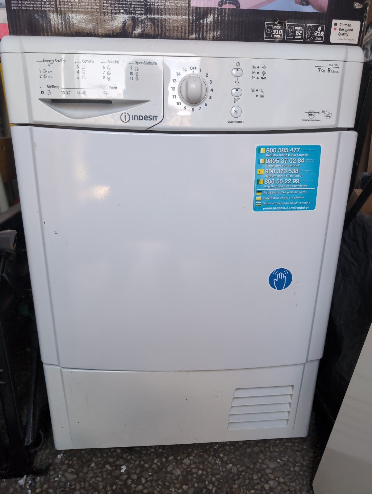 Indesit IDCL 75B H Wasdroger (Condensdroger) - 7kg, Witgoed en Apparatuur, Ophalen
