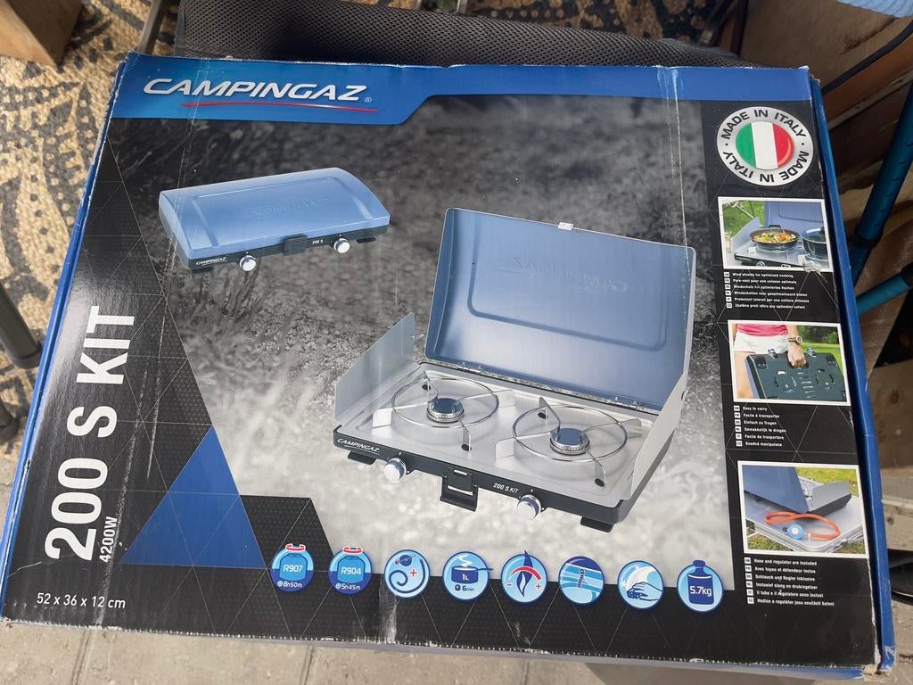 Campingaz 200 S kit zo goed als nieuw in doos, Caravans en Kamperen, Kampeeraccessoires, Ophalen of Verzenden, Zo goed als nieuw