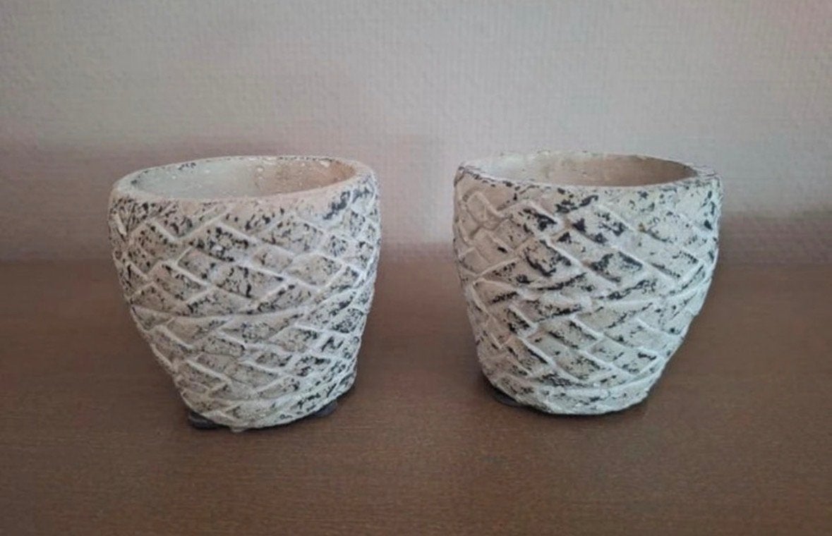 Set van 2 kleine bloempotjes, Overige materialen, Rond, Binnen, Ophalen of Verzenden
