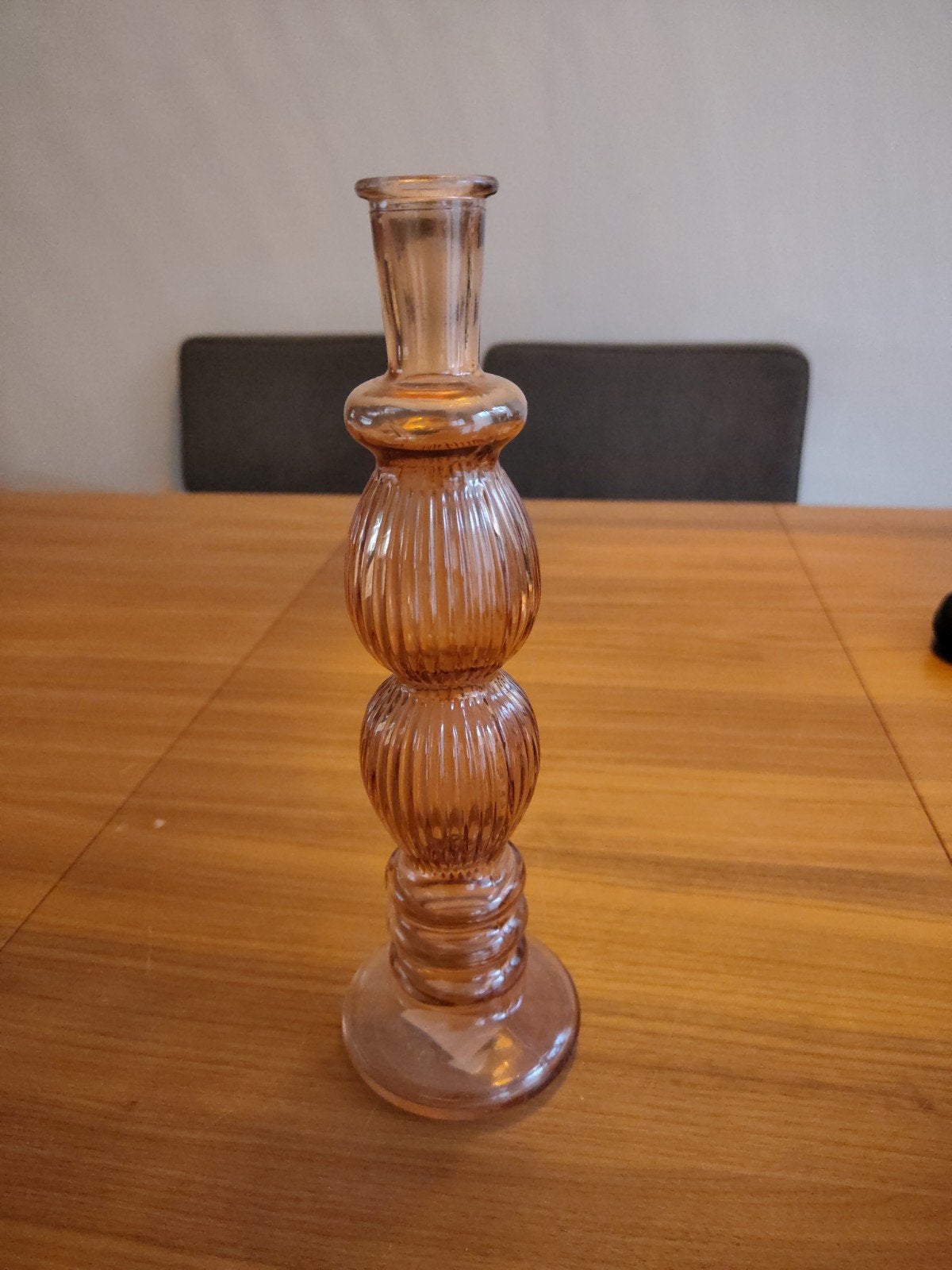 Roze glazen kandelaar - Nieuwstaat, Nieuw, Ophalen of Verzenden, Glas, Roze