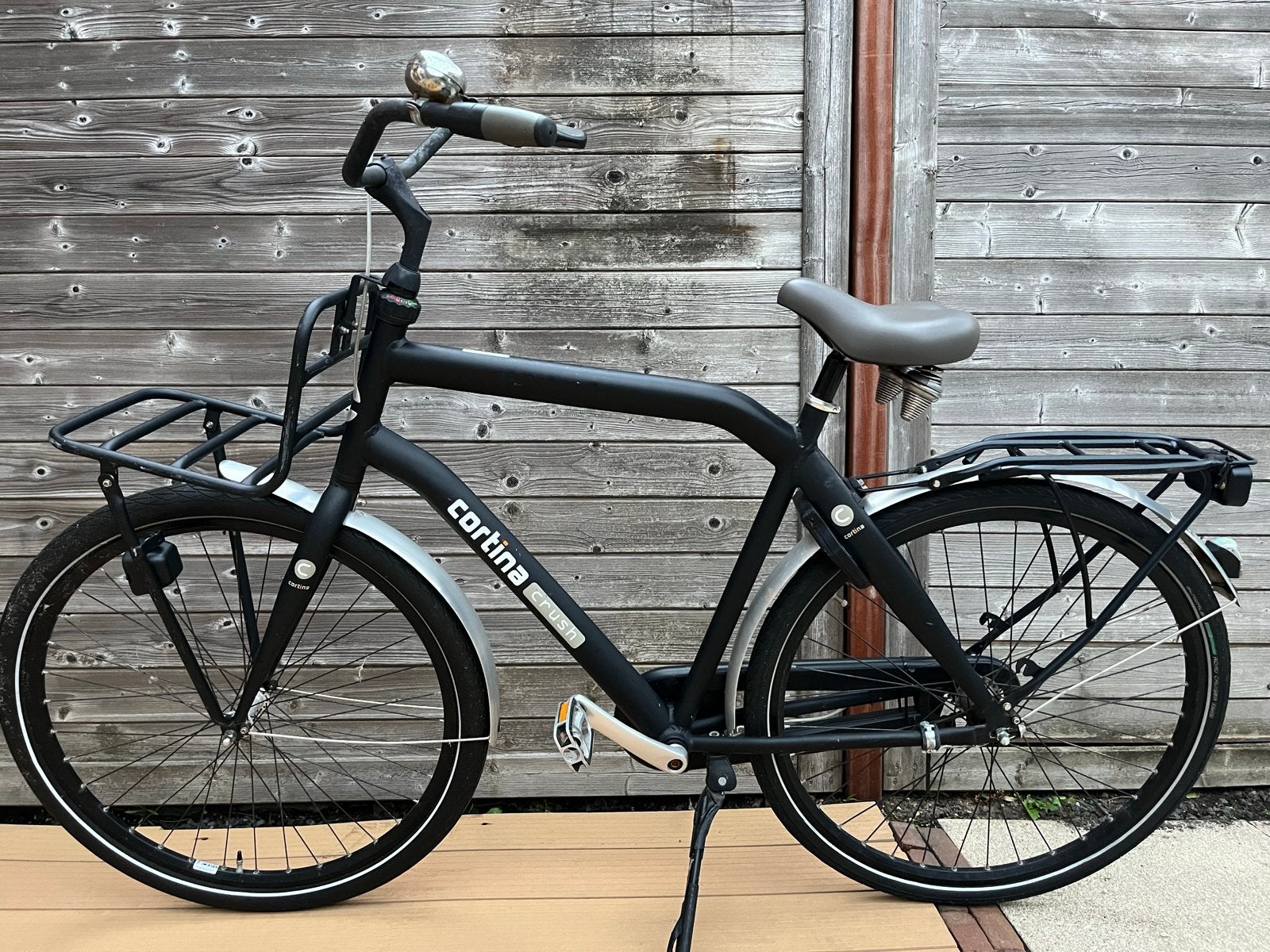 Cortina Crush stevige herenfiets - Mat Zwart met Voordrager, Fietsen en Brommers, Ophalen, Gebruikt, Overige merken, Versnellingen