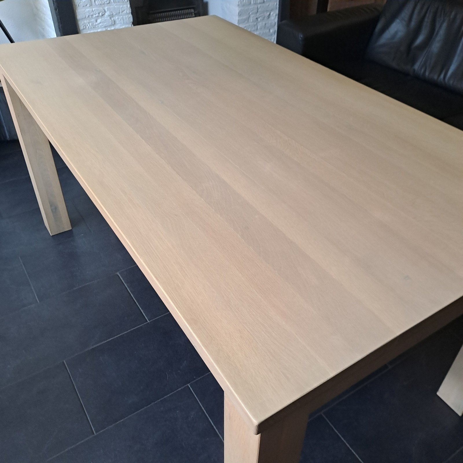 Eet- en salontafel, kleur white oak, Ophalen, Gebruikt, 50 tot 100 cm, 150 tot 200 cm