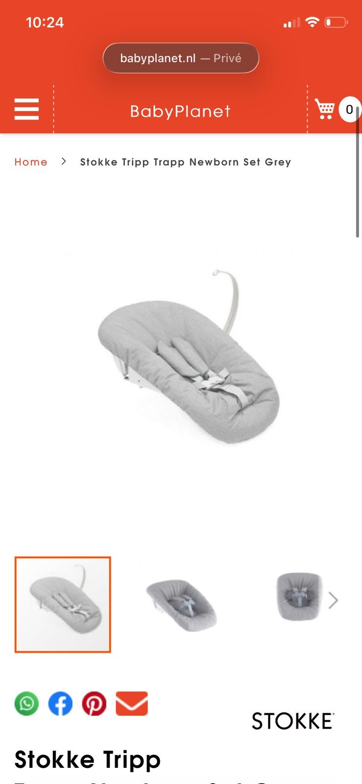 Stokke Tripp Trapp Newborn Set - Grijs, Kinderen en Baby's, Kinderstoelen, Ophalen, Zo goed als nieuw, Overige typen, Aanschuifbaar