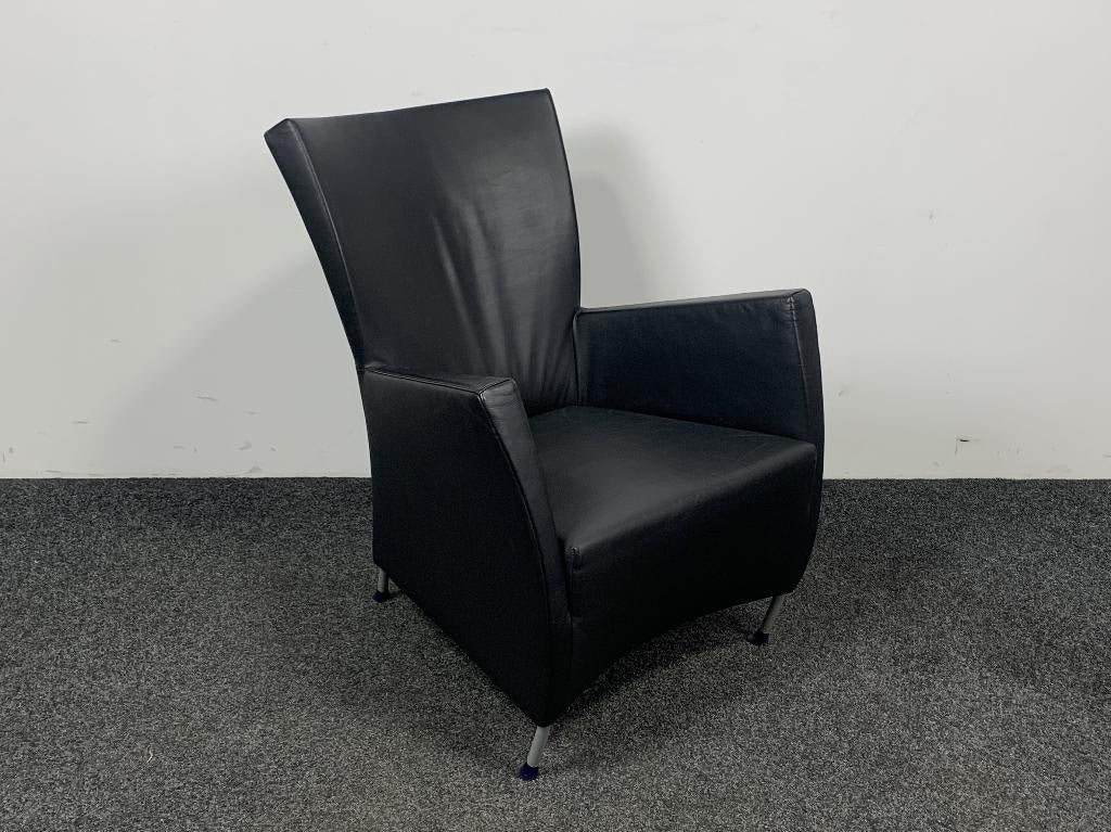 Directiestoel Montis Windy - Zwart/Antraciet (25112), Huis en Inrichting, Fauteuils, Ophalen, Gebruikt, 50 tot 75 cm, Leer