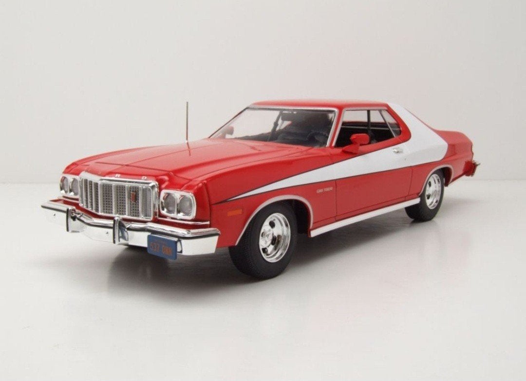 1 :18 Ford Gran Torino uit 1975 Starsky and Hutch Rood/wit, Ophalen of Verzenden, Nieuw, Auto, Overige merken
